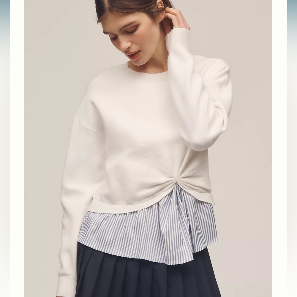 NWT Anthropologie The Gemini Twofer Pullover Sweater- XS